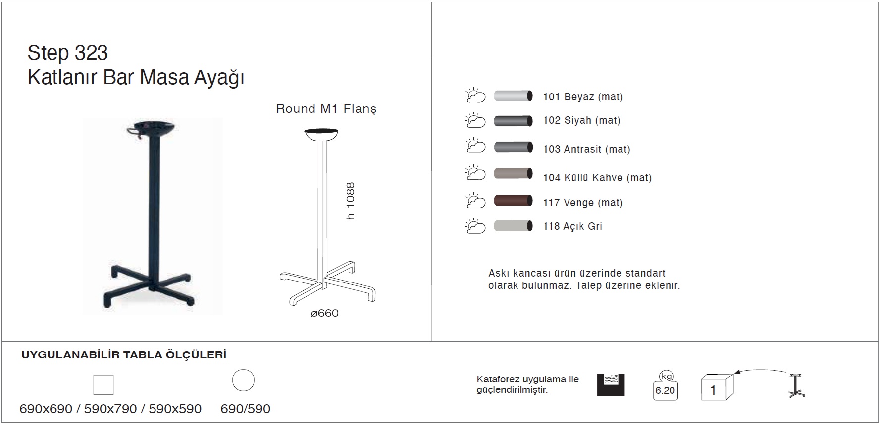 Step 323 Katlanır Masa Ayağı - BAR Step 323 Katlanır Masa Ayağı - BAR